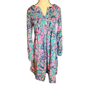 LILLY PULITZER Seana Dress UPF 50+ Blue Horizon Jungle Sunrise Woman’s Size XS